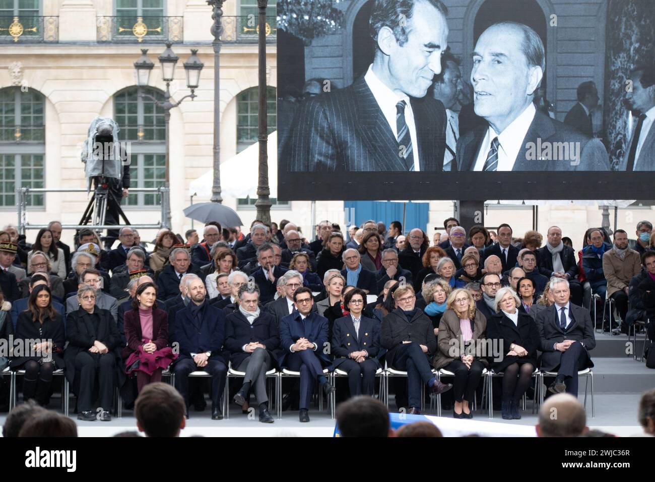 Parigi, Francia, mercoledì 14 febbraio 2024, il governo francese in occasione del tributo della nazione a Robert Badinter, Credit Francois Loock / Alamy Live News Foto Stock