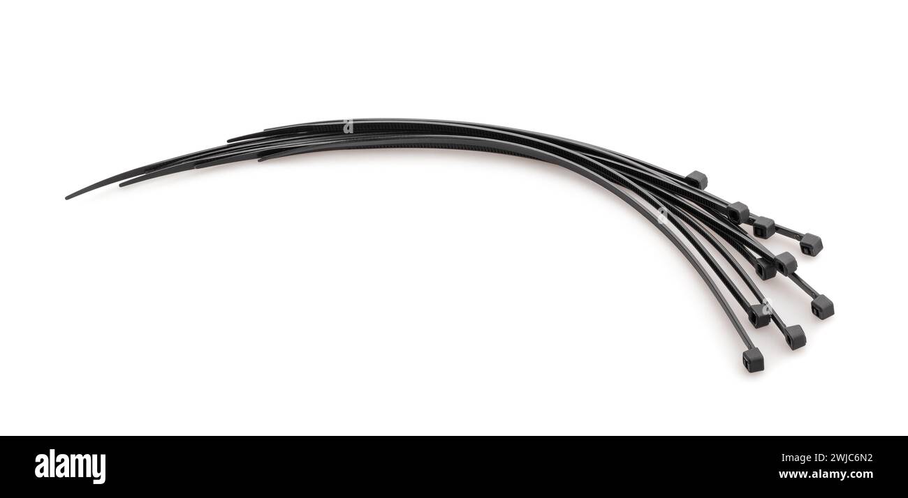 percorso fascette serrafili isolato su bianco Foto Stock