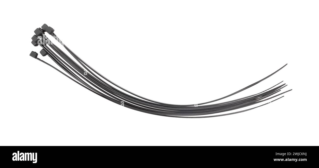 percorso fascette serrafili isolato su bianco Foto Stock