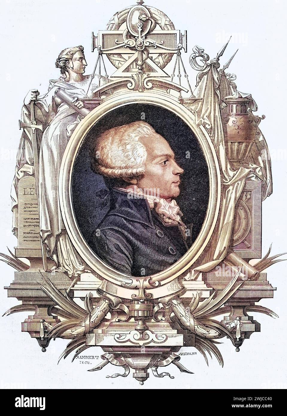 Maximilien Robespierre, 1758-1794, Anführer der Jakobiner während der Französischen Revolution, Historisch, digital restaurierte Reproduktion von eine Foto Stock