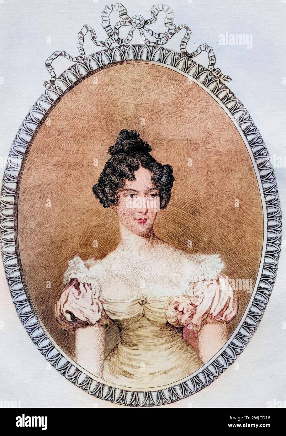 Duchesse de Berry, Marie-Caroline de Bourbon Sicile. 1798-1870.incisione originale di Mercier. Aus dem Buch opera di Lady Jackson, 1899 XIV La Corte di t Foto Stock