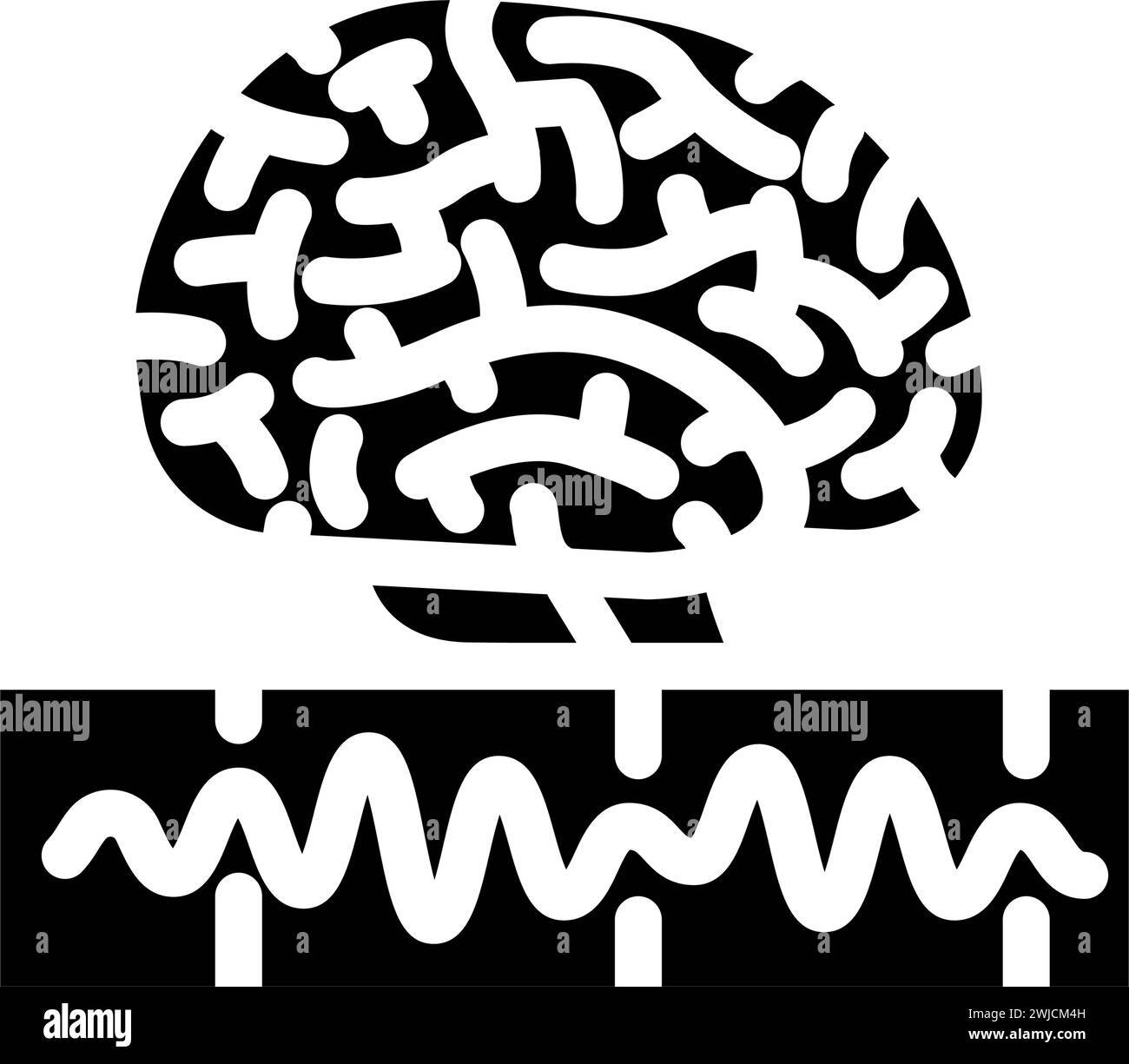 illustrazione vettoriale dell'icona di glifo di neuroscienze neuroscienze Illustrazione Vettoriale