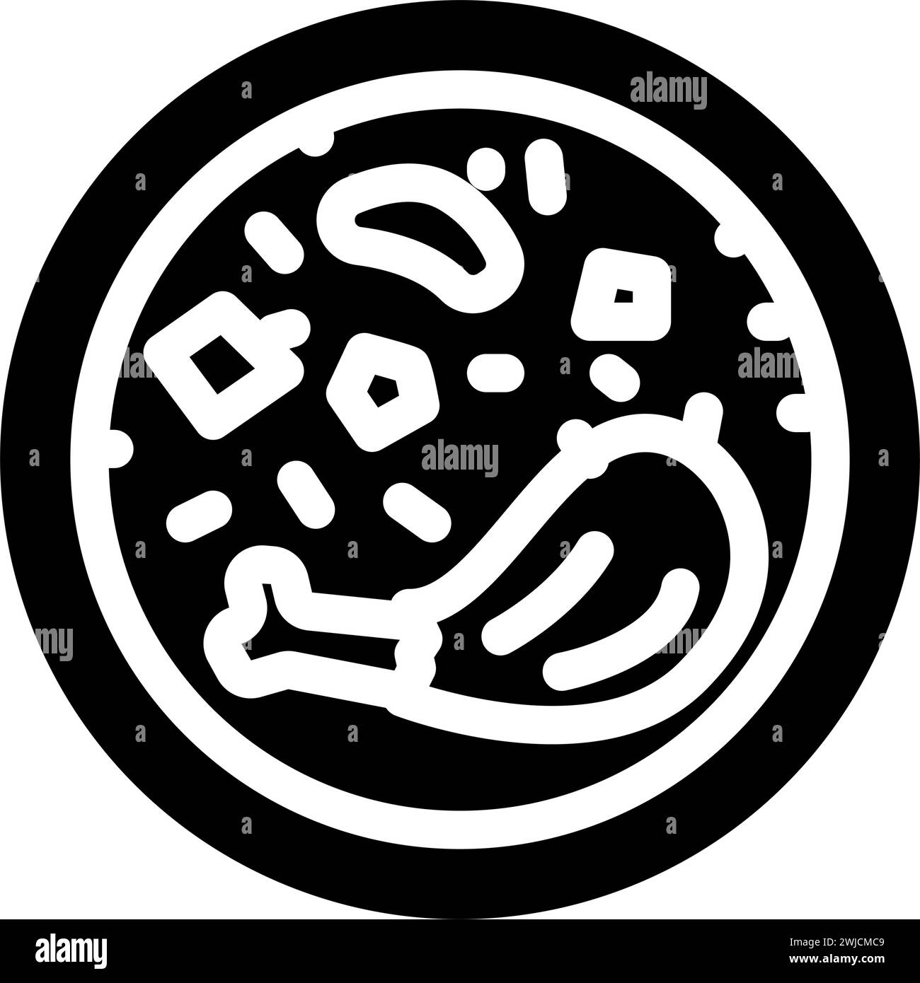 illustrazione vettoriale dell'icona del glifo del curry massaman della cucina tailandese Illustrazione Vettoriale