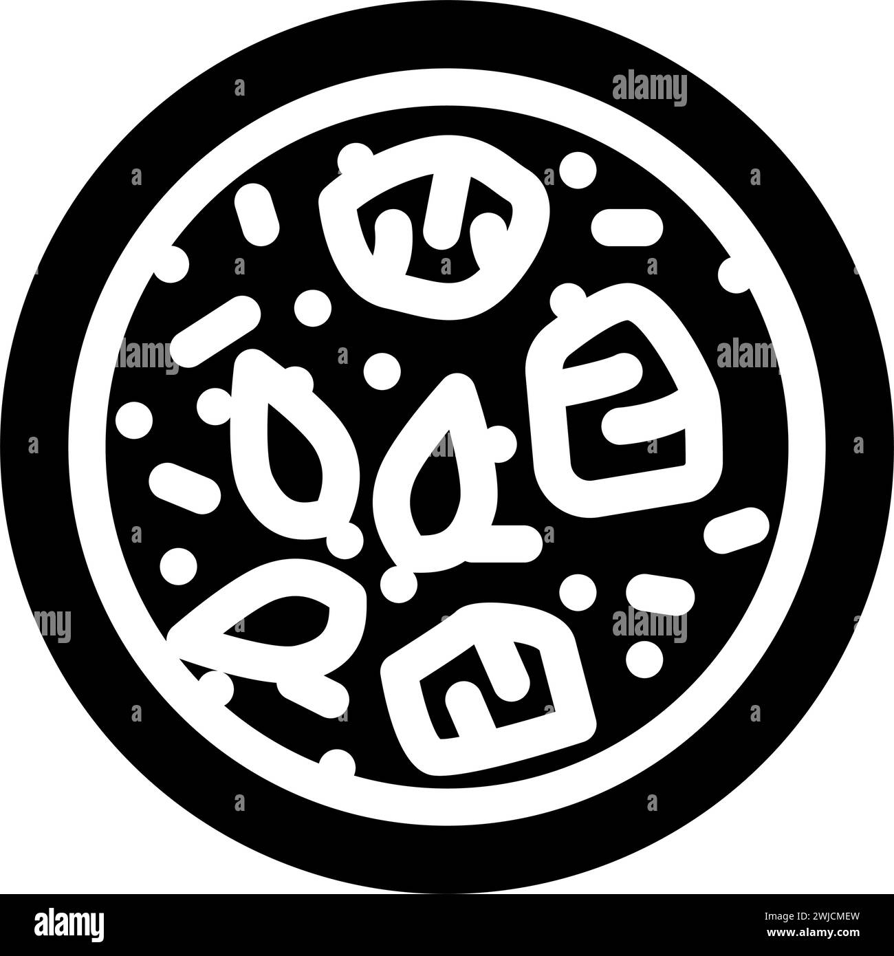 illustrazione vettoriale dell'icona del glifo della cucina tailandese al curry rosso Illustrazione Vettoriale