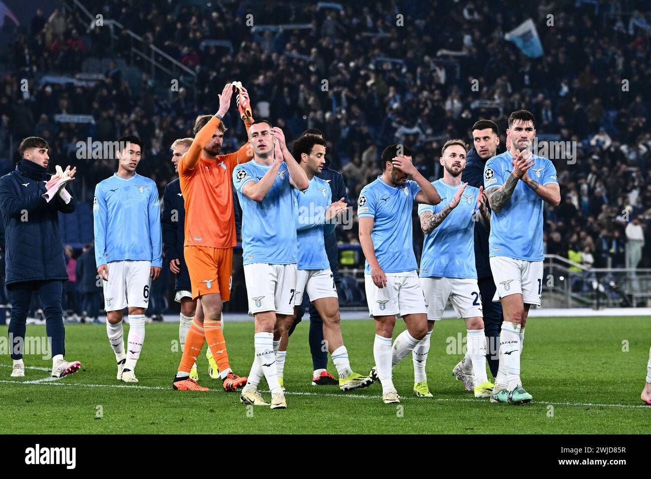 Roma, Italia. 14 febbraio 2023. **** Durante la partita di UEFA Champions League tra SS Lazio e FC Bayern Munchen allo Stadio Olimpico Roma Italia il 14 febbraio 2024. Crediti: Nicola Ianuale/Alamy Live News Foto Stock