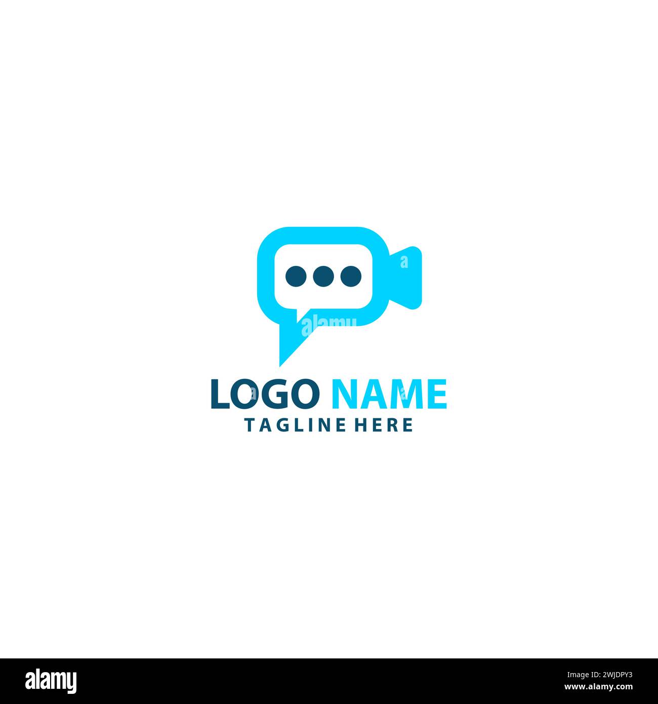 design vettoriale del logo video talk Illustrazione Vettoriale