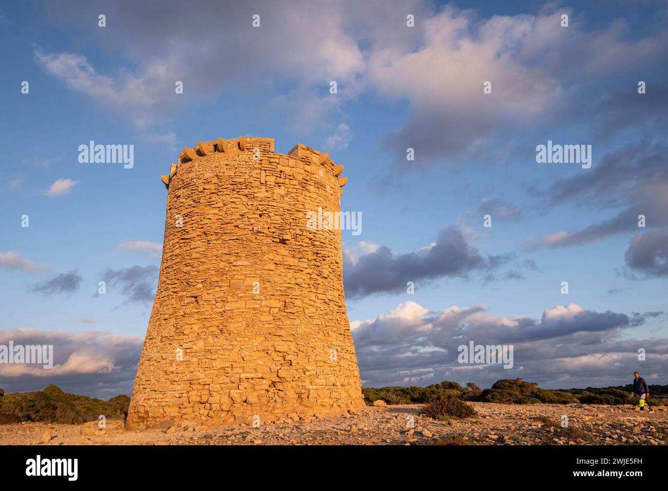 Torre S’Estalella, costruita da Simó Carrió , 1577, Llucmajor, Maiorca, Isole Baleari, Spagna Foto Stock