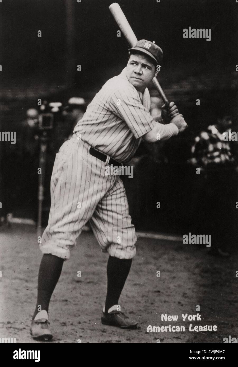 BASEBALL - New York Yankee Babe Ruth con pipistrello, American Leauge, 1920 circa Foto Stock