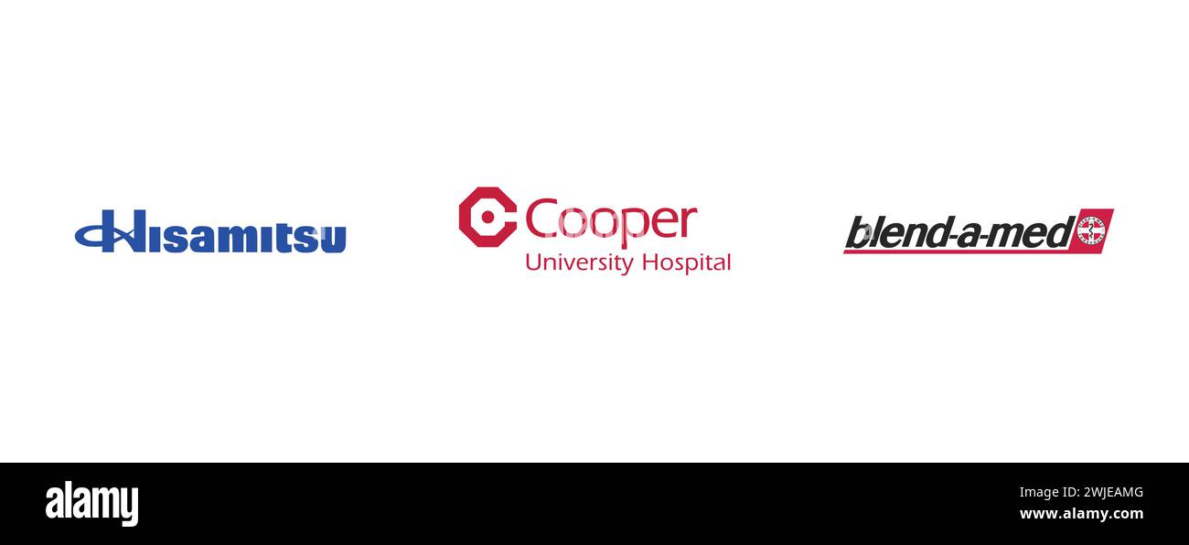 Cooper University Hospital , Blend a Med, Hisamitsu Pharmaceutical Company. Illustrazione vettoriale editoriale. Illustrazione Vettoriale