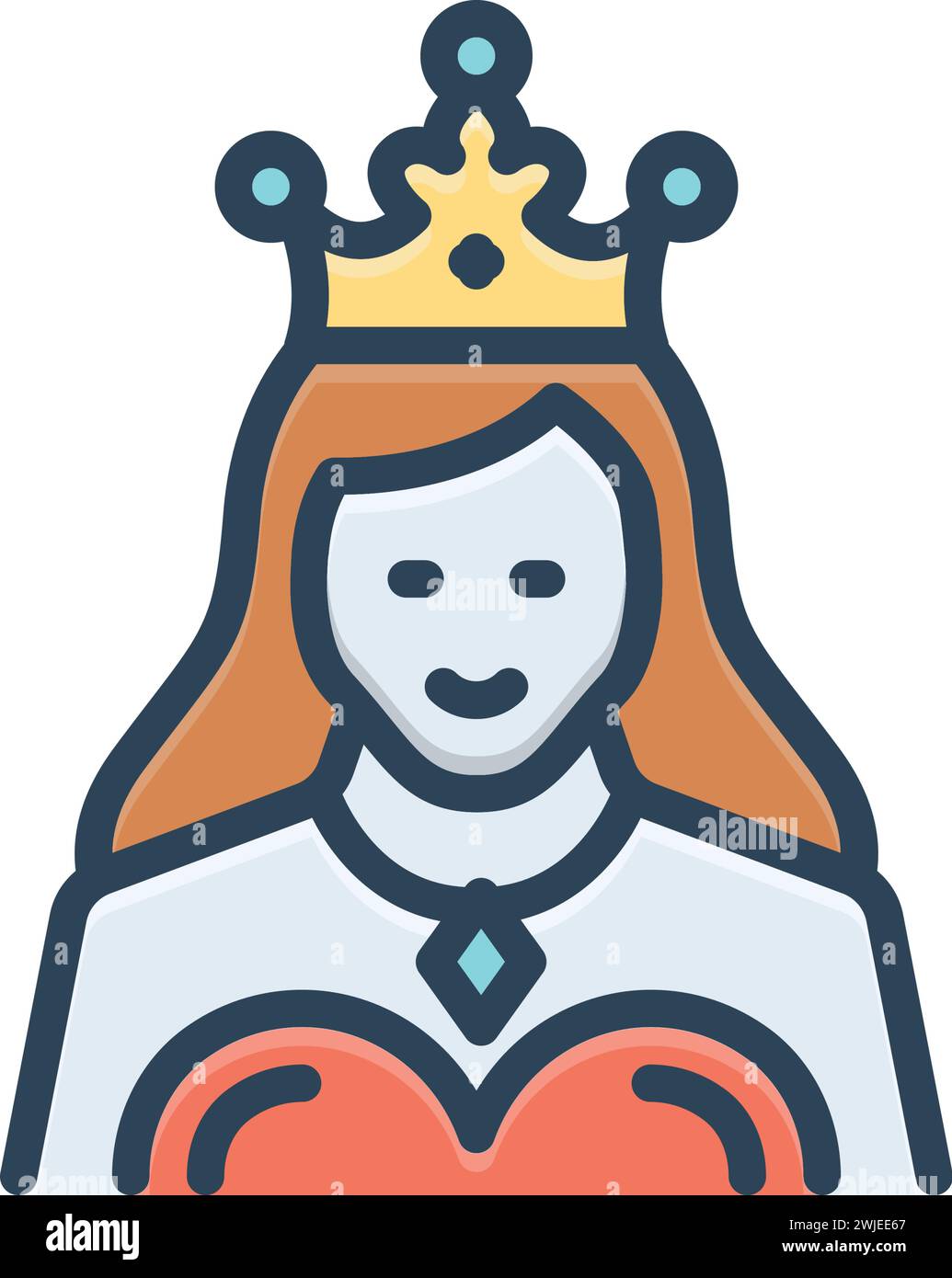 Icona per regina, altezza Illustrazione Vettoriale