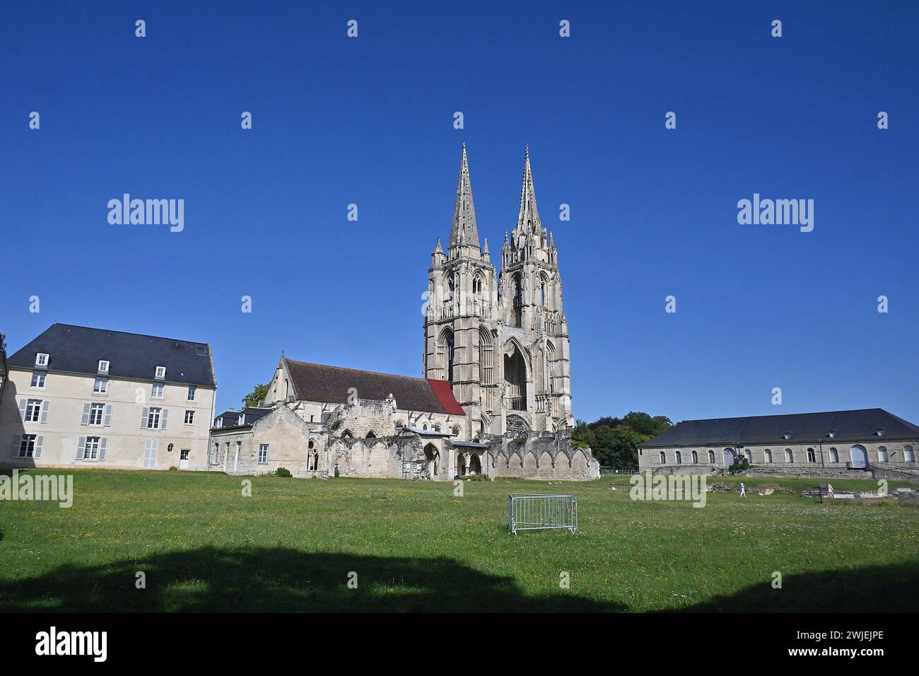 Soissons (Francia settentrionale): Abbazia di Saint-Jean-des-Vignes, edificio registrato come National Historic Landmark (Monumento storico francese) Foto Stock