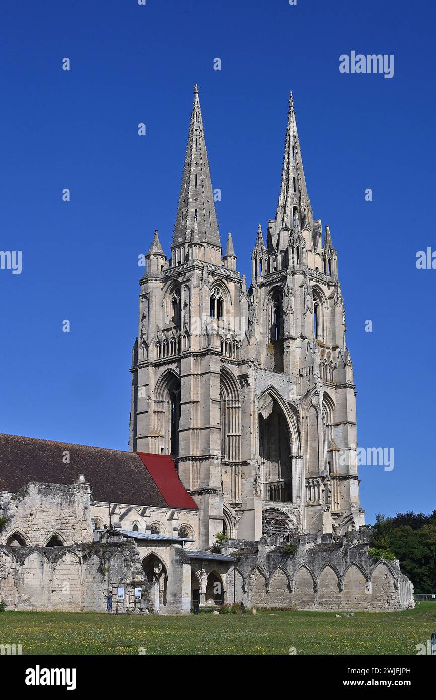 Soissons (Francia settentrionale): Abbazia di Saint-Jean-des-Vignes, edificio registrato come National Historic Landmark (Monumento storico francese) Foto Stock