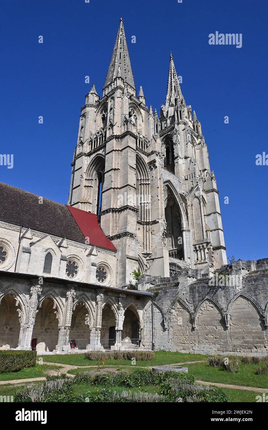 Soissons (Francia settentrionale): Abbazia di Saint-Jean-des-Vignes, edificio registrato come National Historic Landmark (Monumento storico francese). Il cl Foto Stock