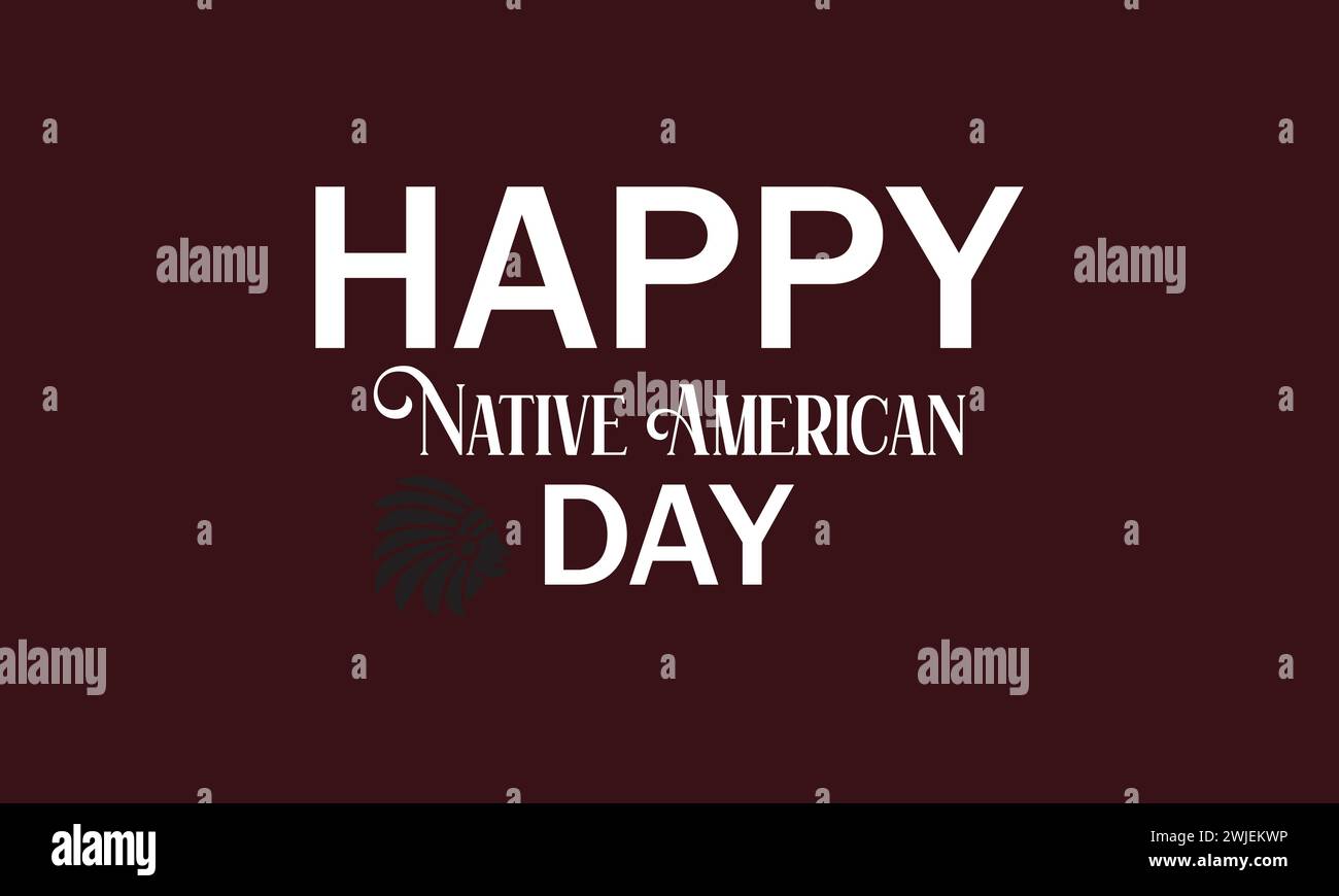 Happy Native American Day bellissimo testo illustrazione design Illustrazione Vettoriale