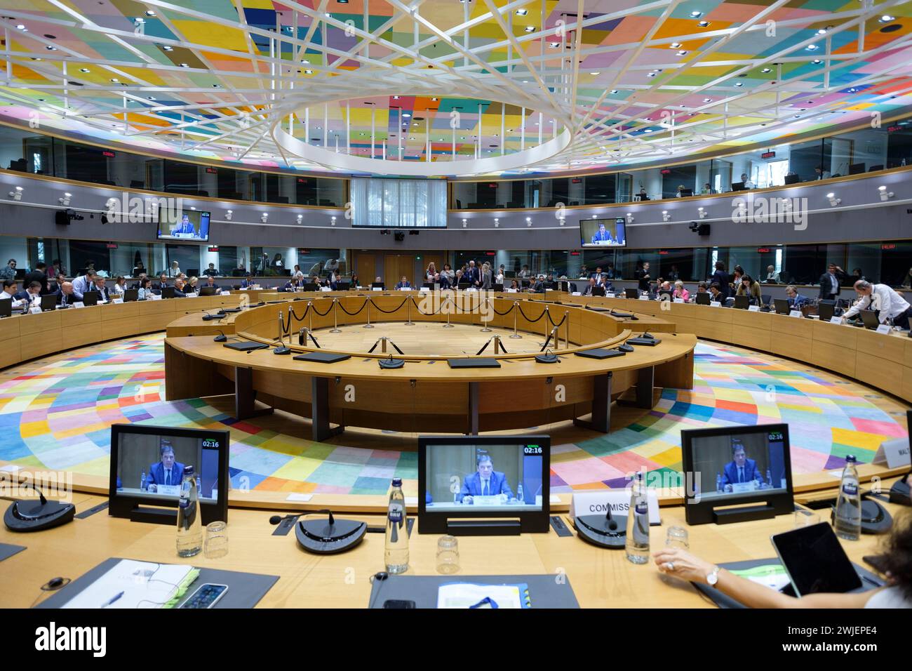 Belgio, Bruxelles: Riunione del Consiglio «Agricoltura e pesca» dell'Unione europea (Agrifish) del 18 settembre 2023 Foto Stock