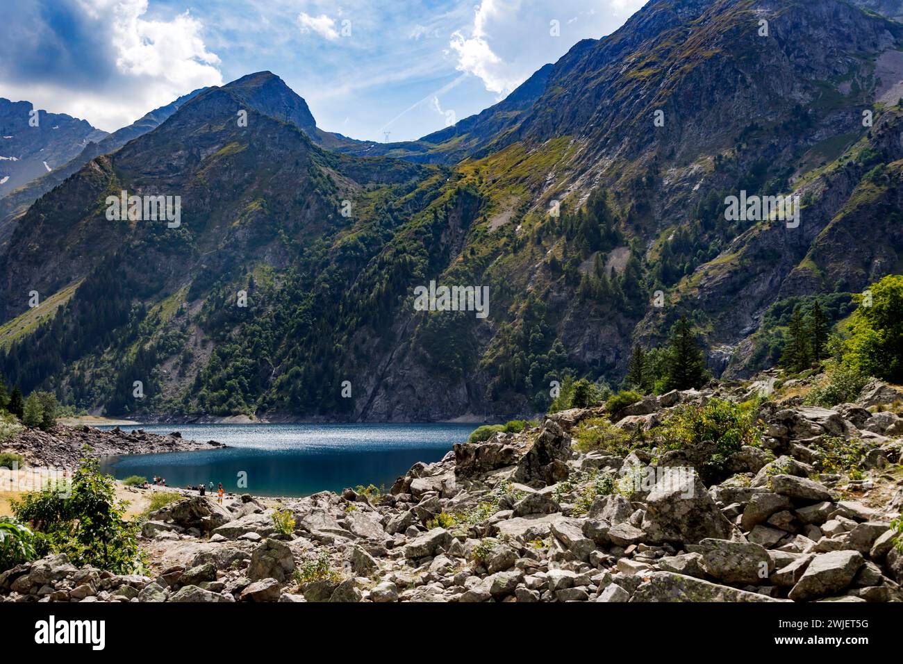 Lago Lauvitel nella valle del Veneon, nel Parco Nazionale degli Ecrins (sud della Francia) Foto Stock