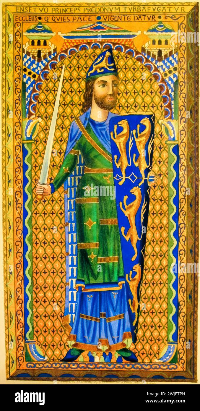 Goffredo V Plantagenet (1113-1151), conte d'Angiò, duca di Normandia e re consorte d'Inghilterra (contestato), 1141-1148, ritratto intorno al 1151 Foto Stock