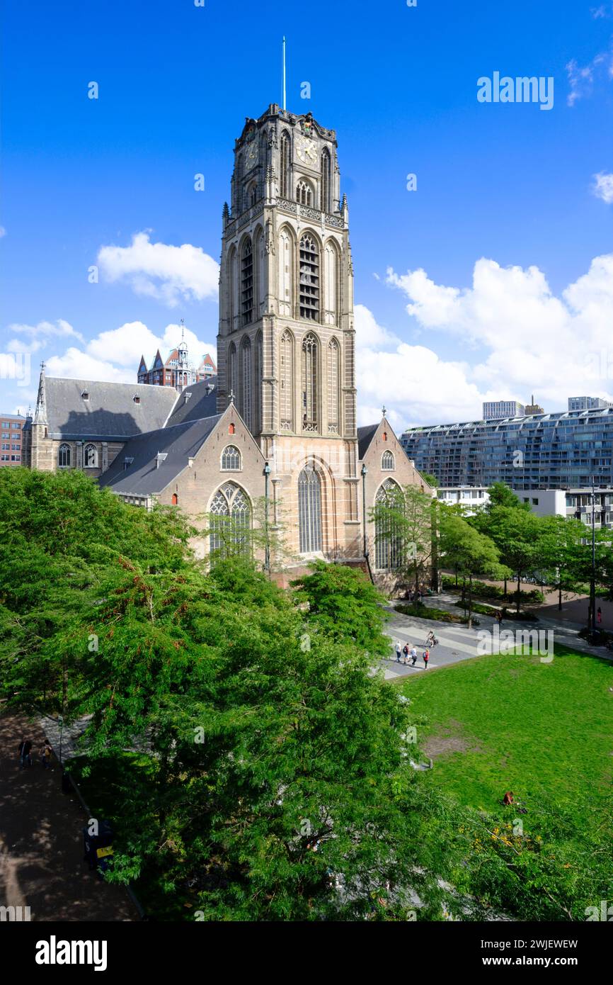 Paesi Bassi, Rotterdam: St Lawrence Church (Grote di Sint-Laurenskerk) nel centro della città Foto Stock