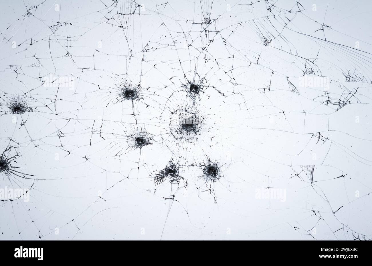 Incrinature sul finestrino. Struttura in vetro rotta per il design. Foto Stock