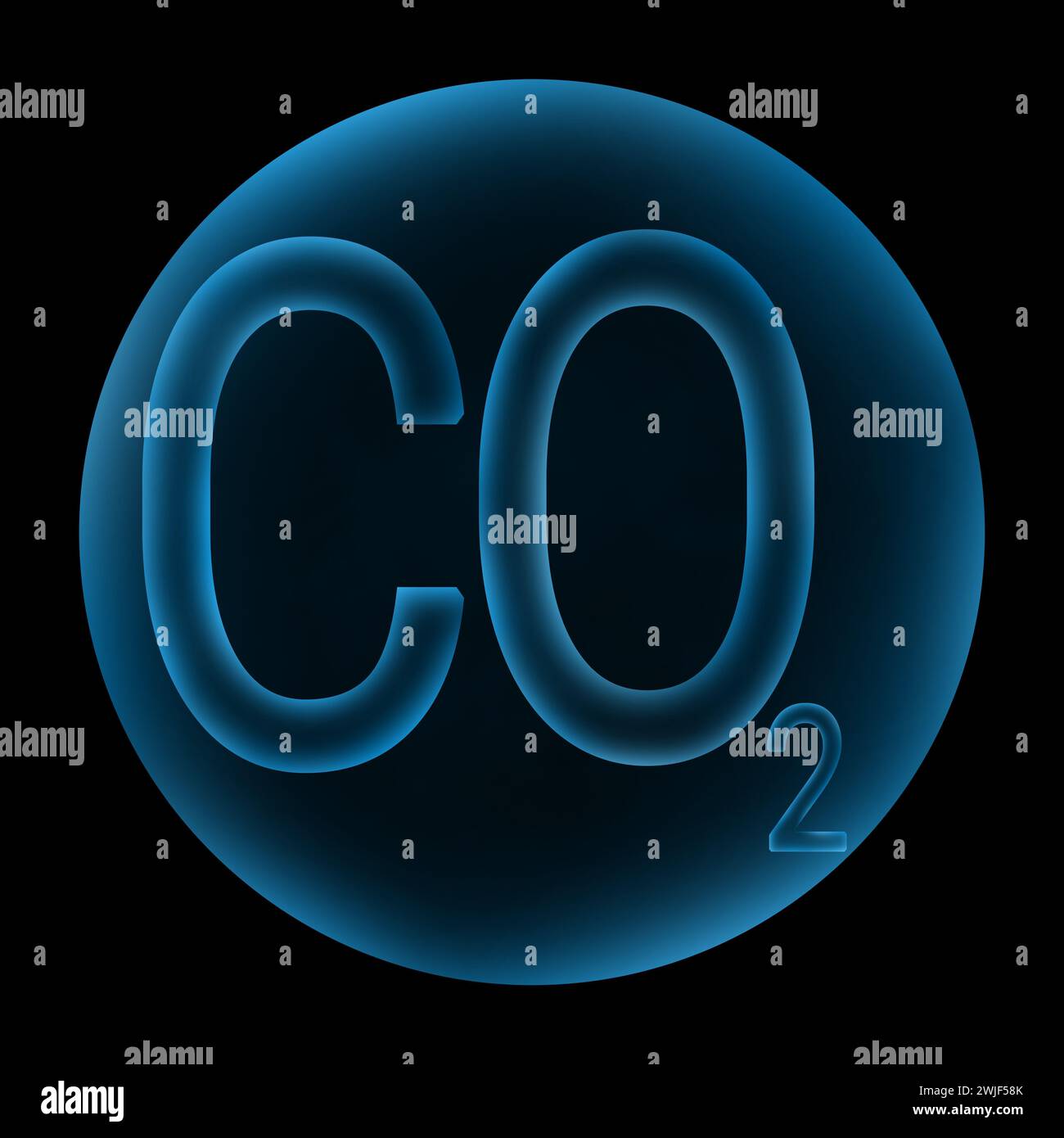 biossido di carbonio co2 con design a bolle d'aria Foto Stock