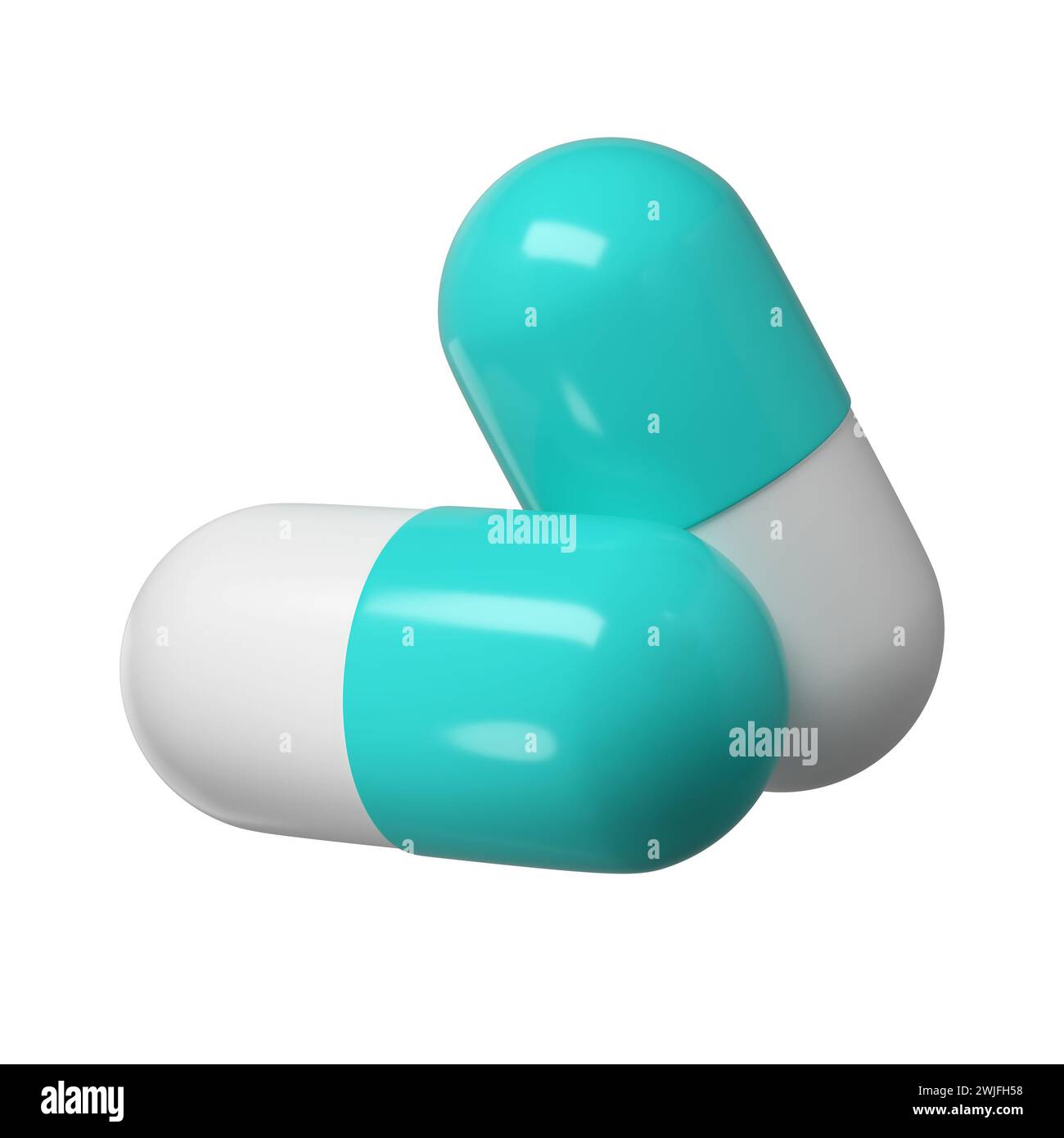 3d render capsule pillole farmaci medicina farmacia icona logo illustrazione Foto Stock