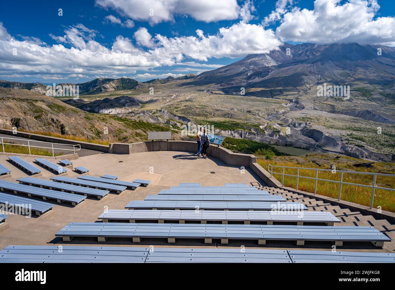 Washington, USA - piattaforma panoramica di Mount St Monumento nazionale vulcanico di Helens Foto Stock