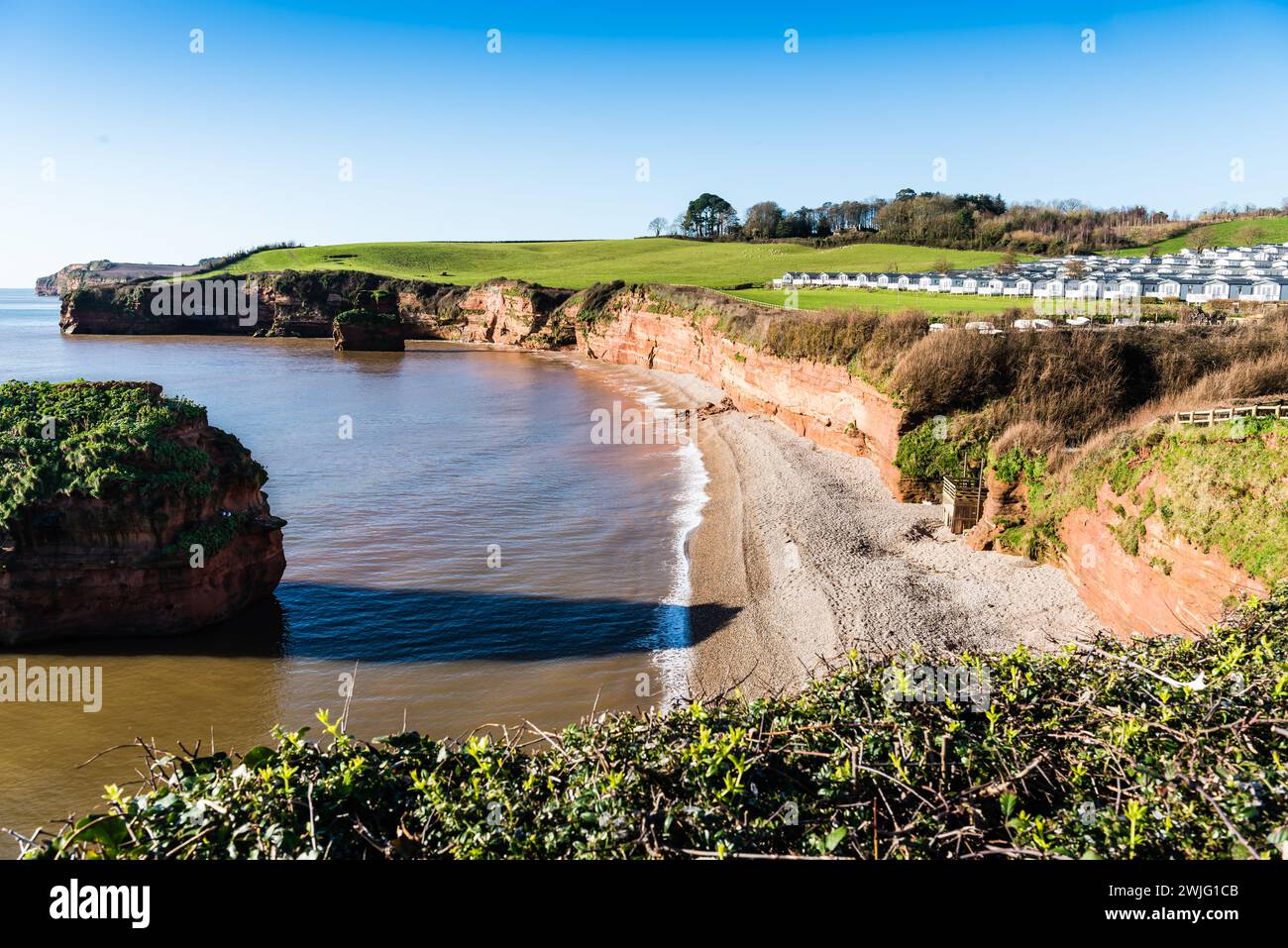 Ladram Bay nel Devon. Foto Stock