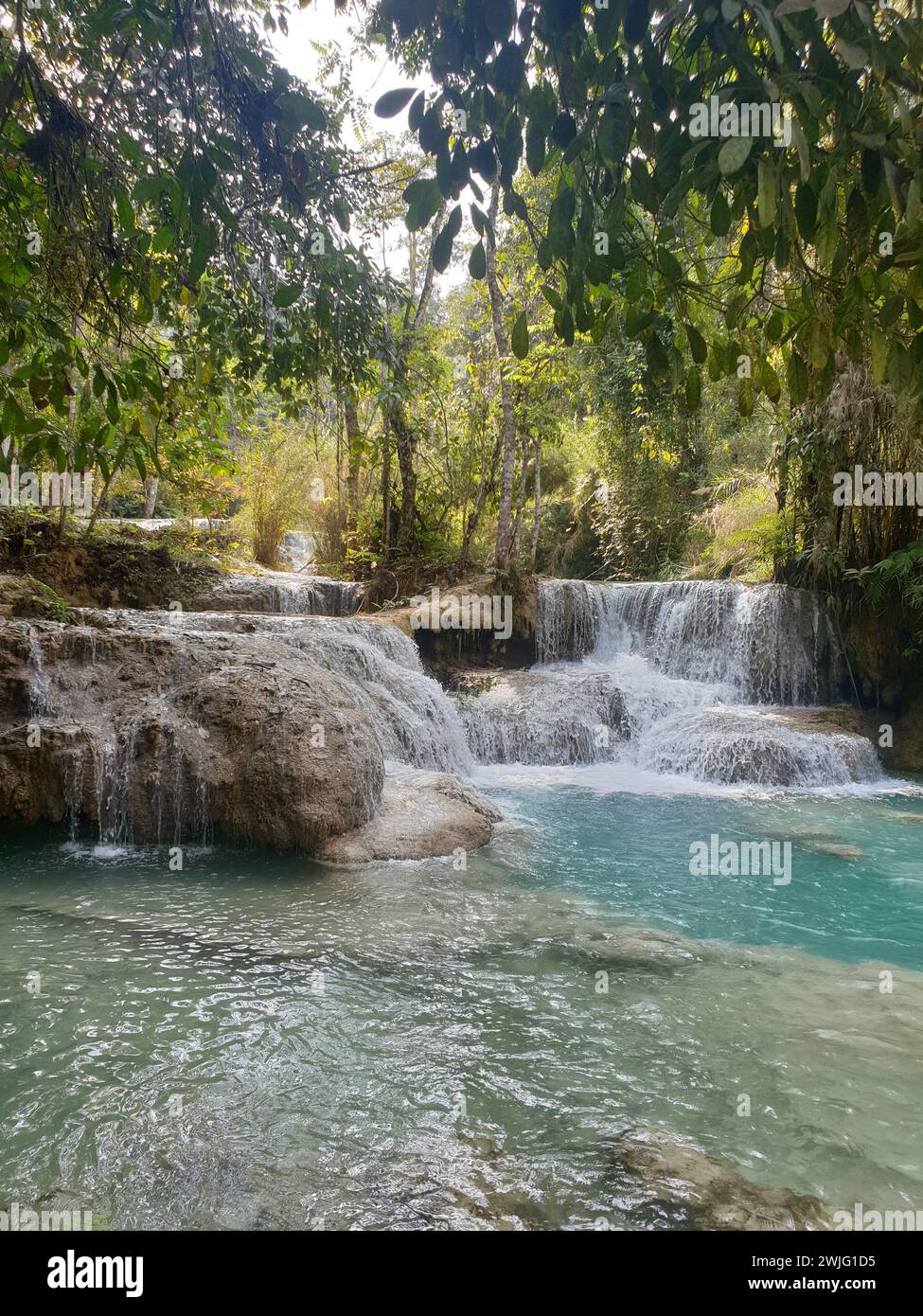 La cascata di Kuang si vicino a Luang Prabang Foto Stock