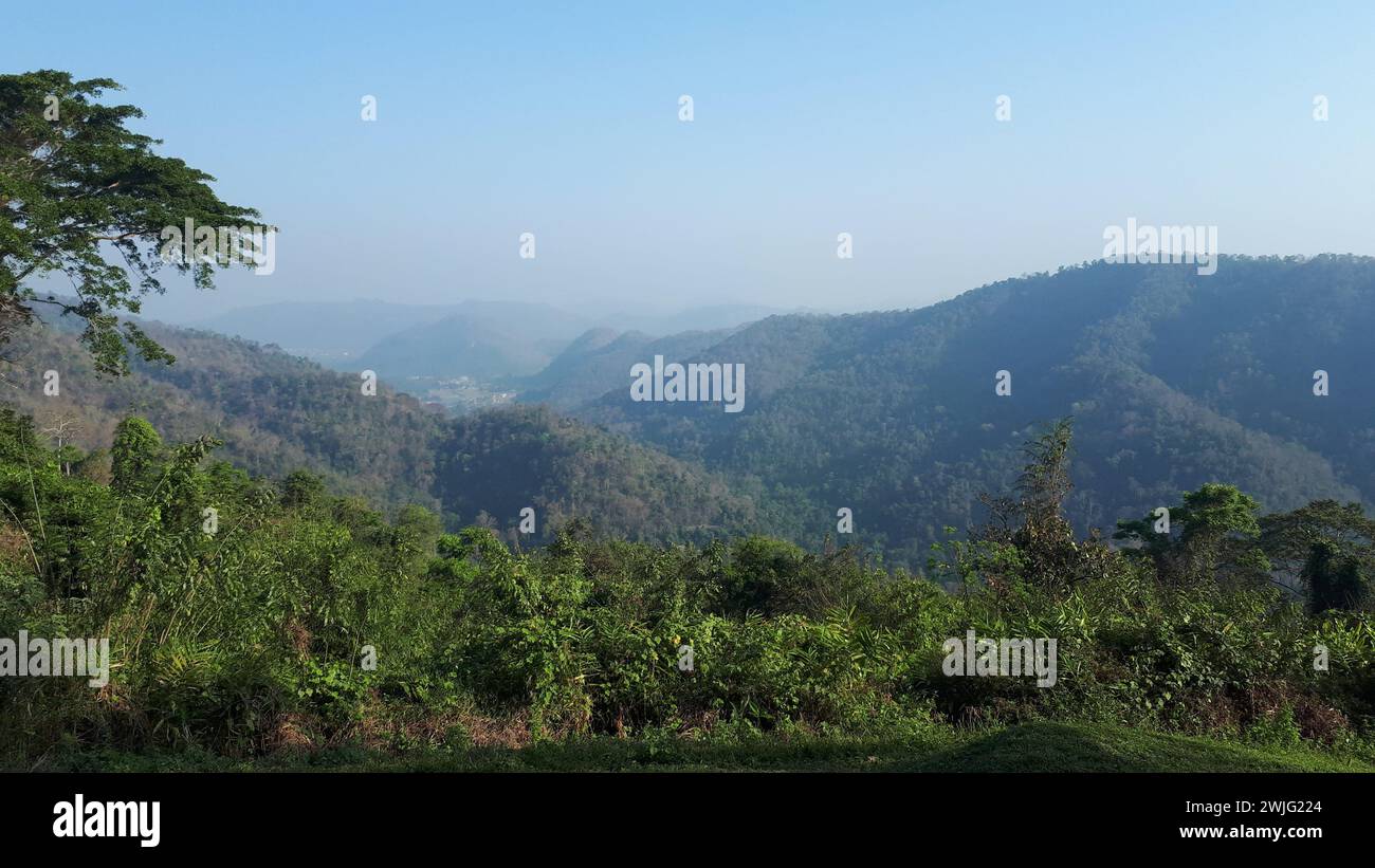 Vista sulla foresta del Parco Nazionale di Khao Yai in Thailandia Foto Stock