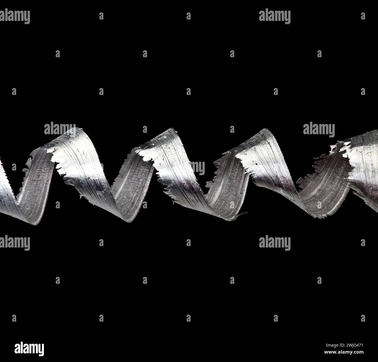 Trucioli di alluminio, primo piano Foto Stock