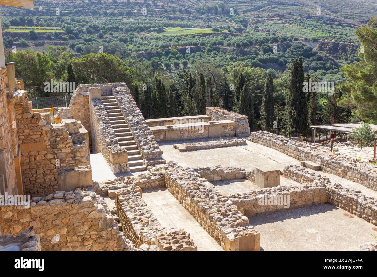 Palazzo di Minosse, sito archeologico dell'età del bronzo di Cnosso, Heraklion, Creta, Grecia. Foto Stock