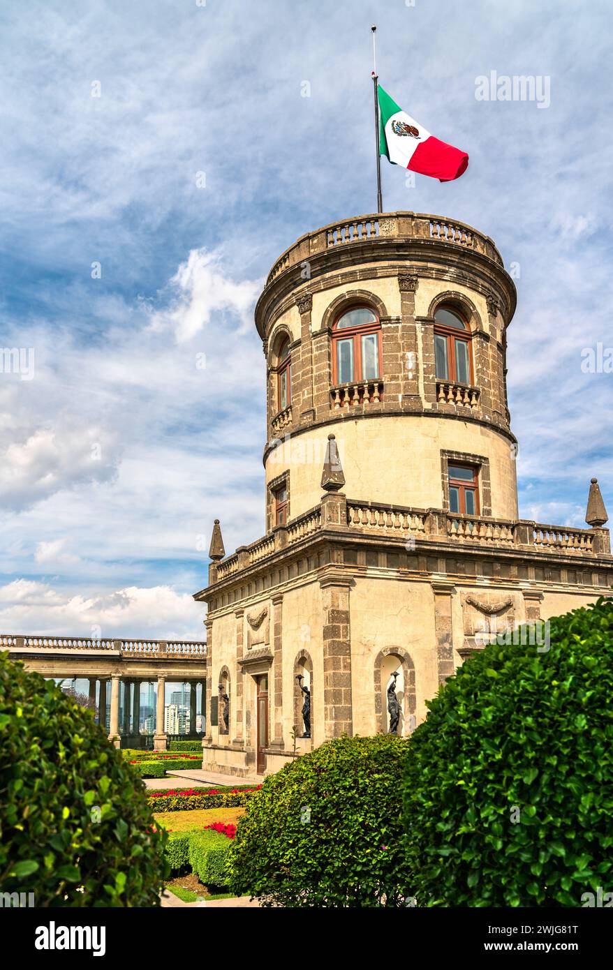 Torre Caballero alto al Castello di Chapultepec a città del Messico, Messico Foto Stock