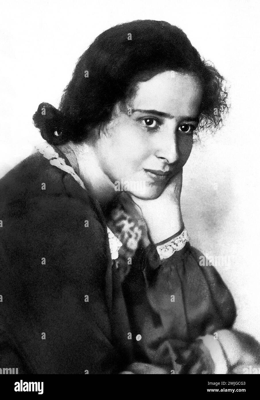 Hannah Arendt. Ritratto della teorica politica americana di origine tedesca, Hannah Arendt (nata Johanna Arendt, 1906-1975), nel 1924 Foto Stock