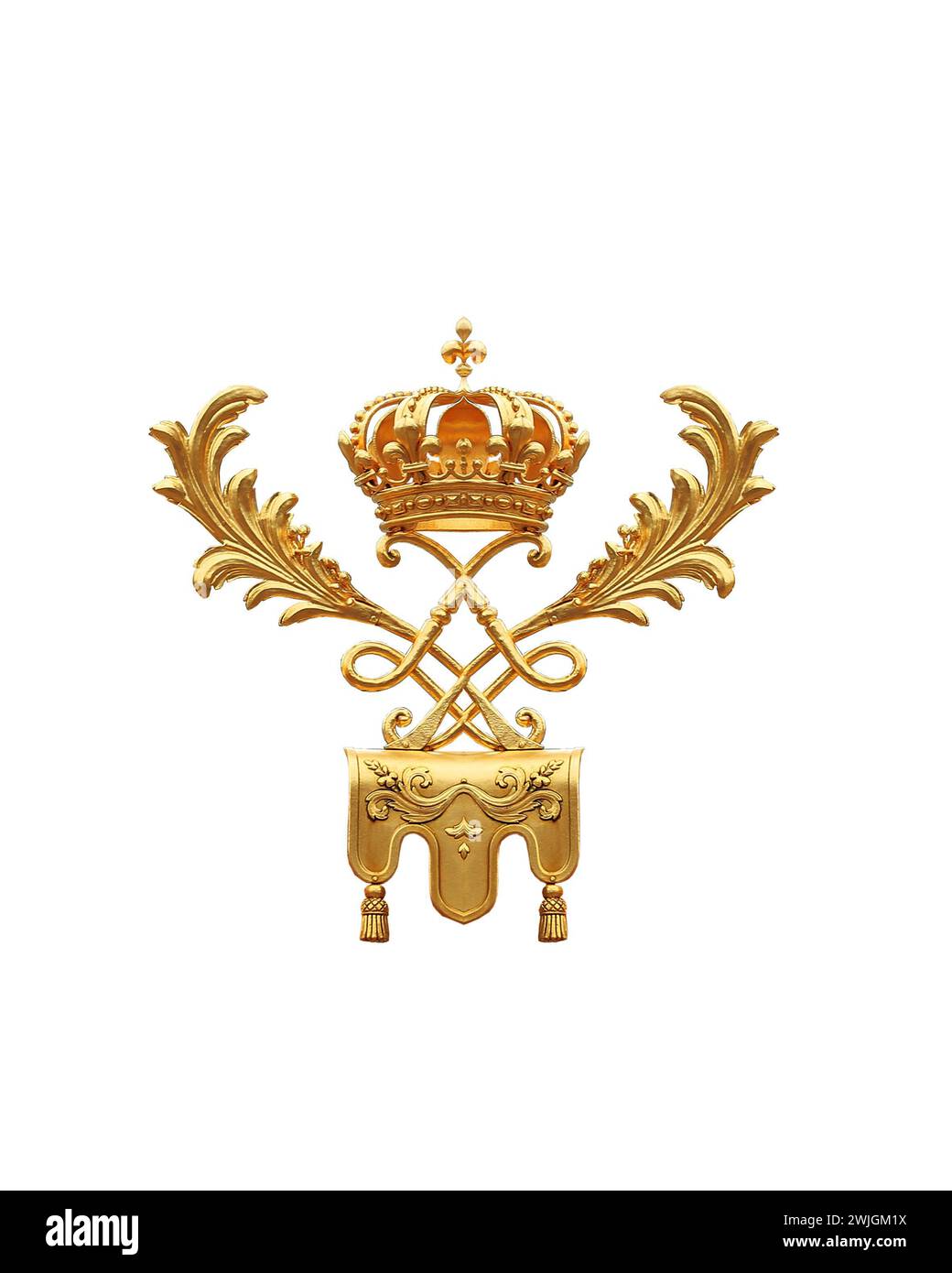 Corona d'oro isolata al castello di Versailles. Francia. Foto Stock