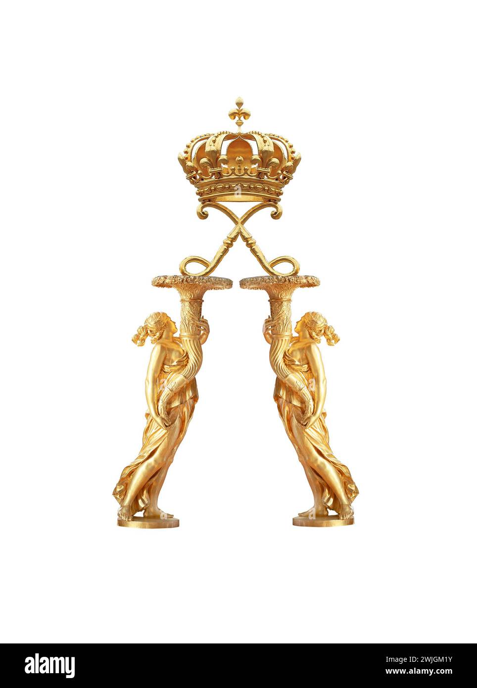 Corona d'oro isolata al castello di Versailles. Francia. Foto Stock