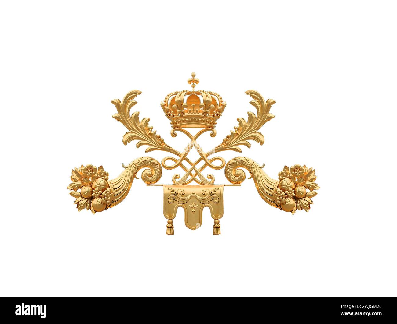 Corona d'oro isolata al castello di Versailles. Francia. Foto Stock