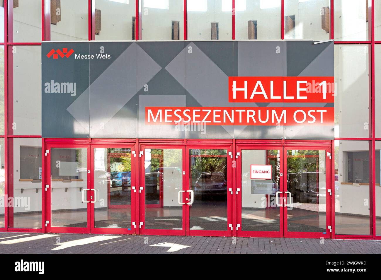 Welser Messe Halle 1, Wels Stadt, Oberösterreich, Austria Foto Stock