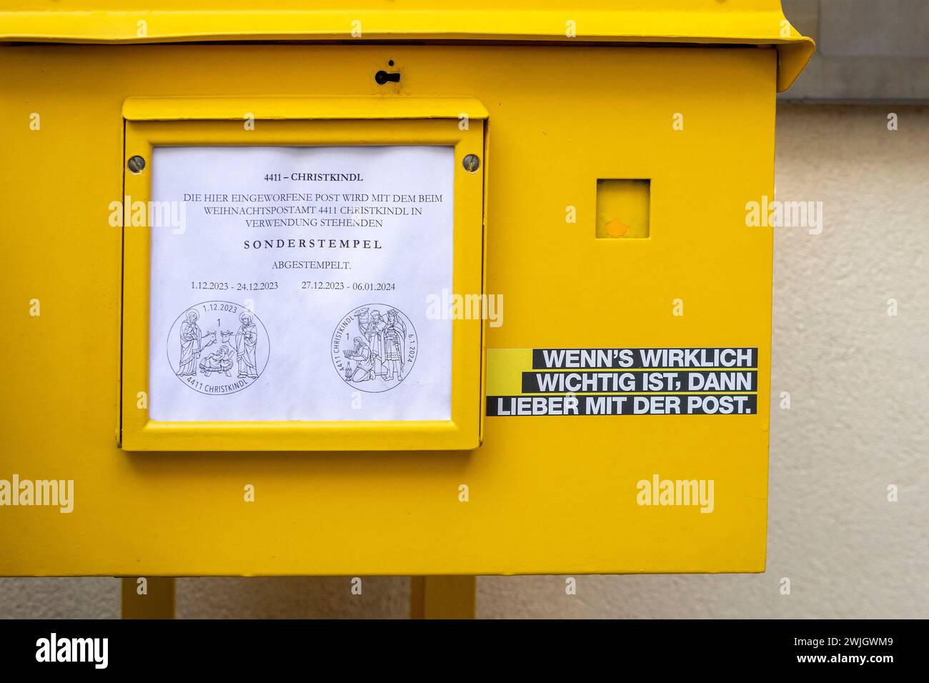 Casella postale per francobolli speciali, ufficio postale Christkindl Steyr, alta Austria, Austria Foto Stock