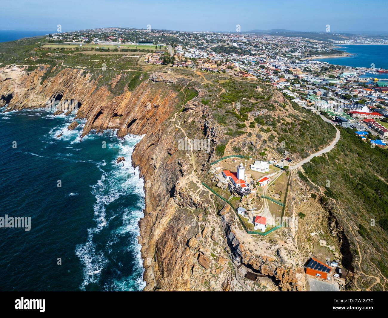 Faro di Cape St Blaize, Mossel Bay, Western Cape Province, Garden Route, Sud Africa Foto Stock