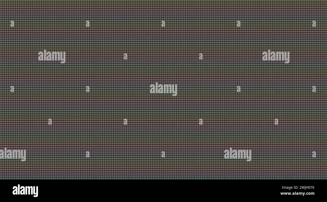 Dettagli della griglia RGB sul pannello TV LED, macro Foto Stock