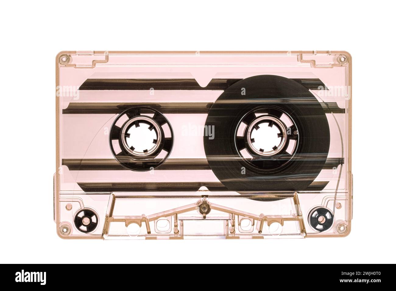 Cassetta audio vintage in Peach Fuzz, un simbolo del periodo degli anni '80, '90 Foto Stock