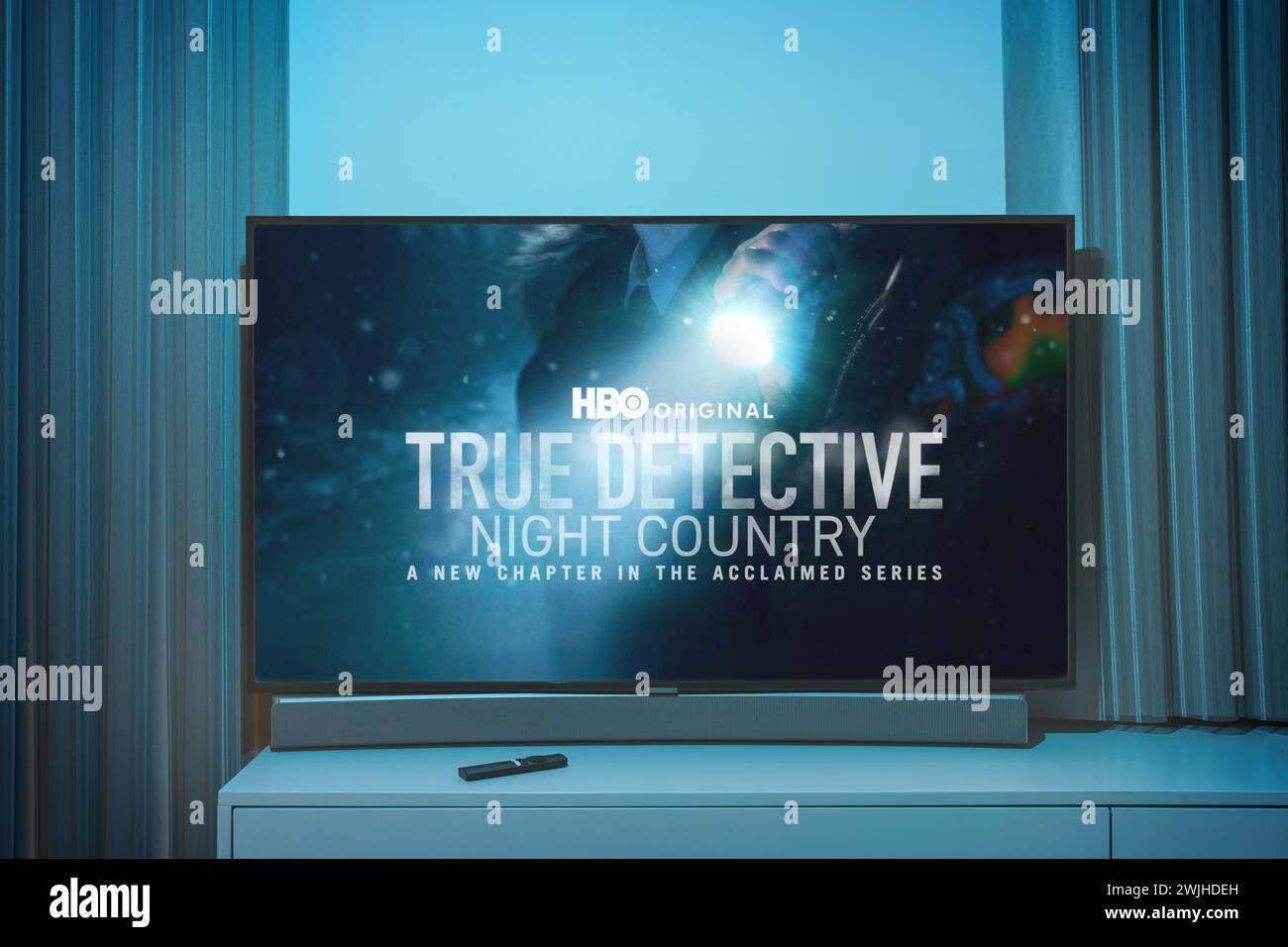 Serie TV HBO sullo schermo televisivo True Detective Foto Stock