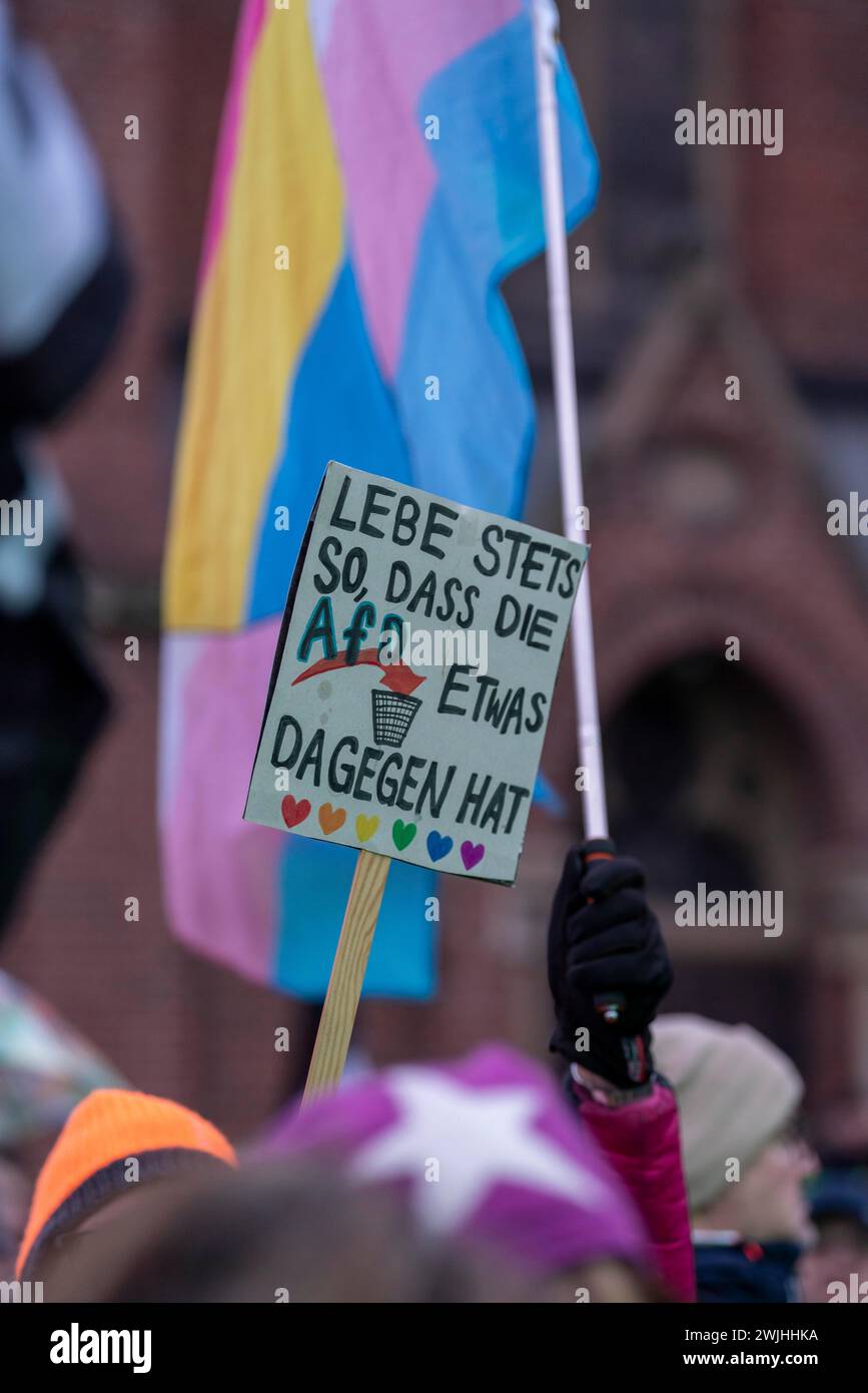 Dimostrazione contro l'AFD e il radicalismo di destra a Herne, NRW, Germania, Foto Stock