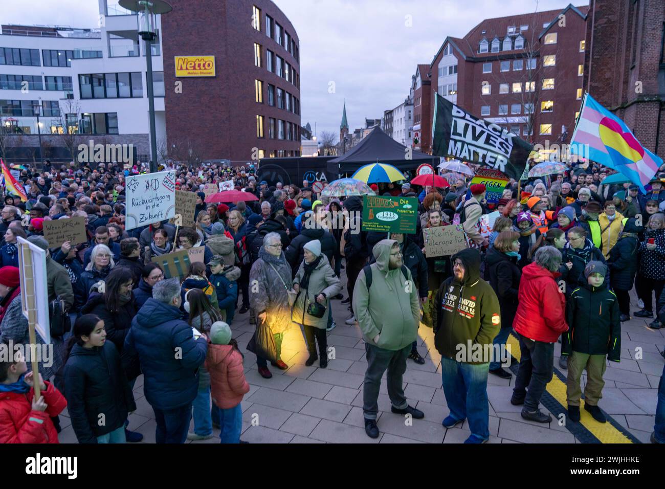 Dimostrazione contro l'AFD e il radicalismo di destra a Herne, NRW, Germania, Foto Stock