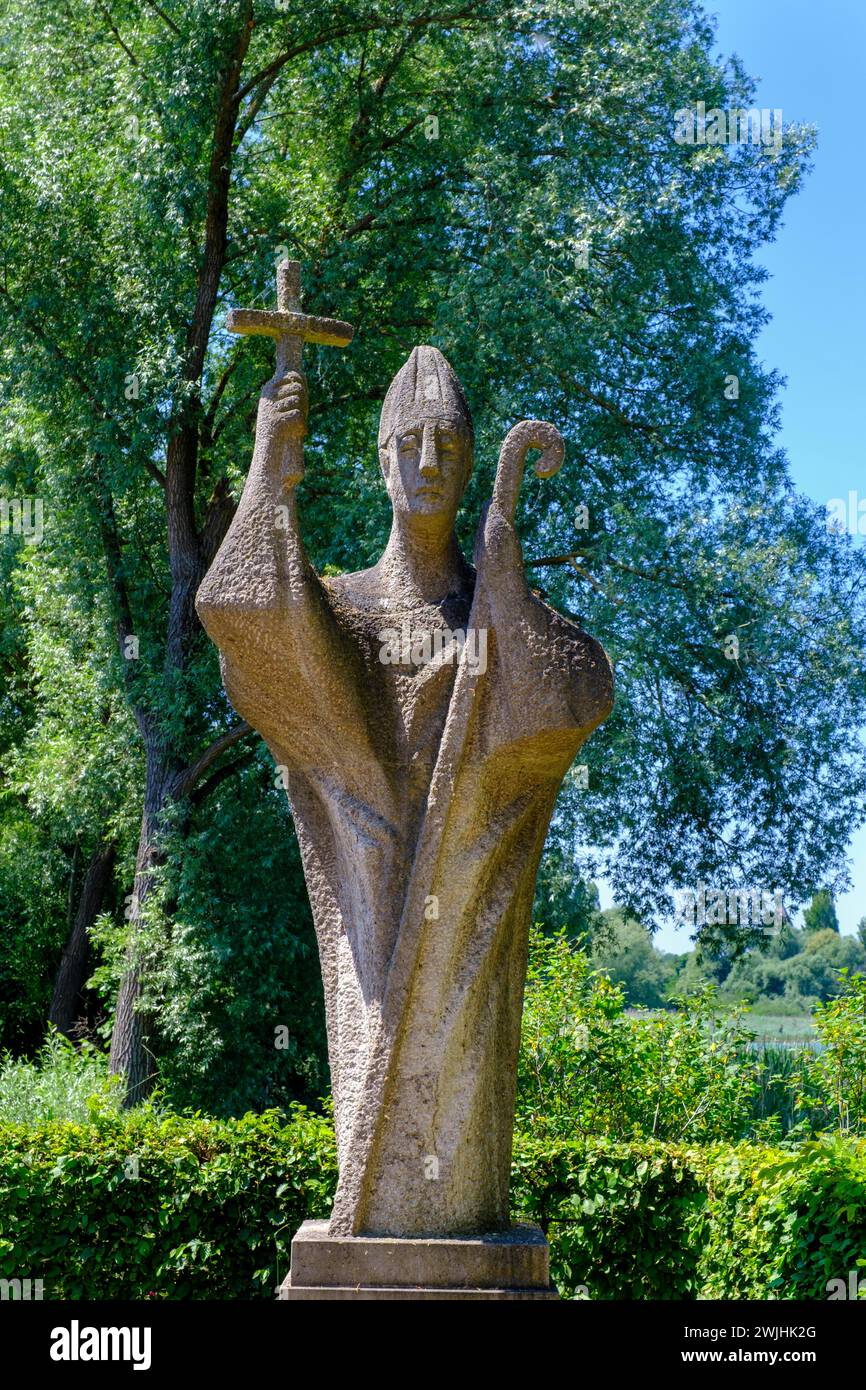 St Pirmin, Isola di Reichenau sul Lago di Costanza, Baden-Wuerttemberg, Germania Foto Stock