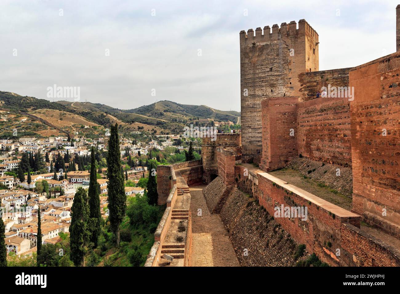 Alcazaba, Alhambra di Granada, Andalusia, Spagna Foto Stock