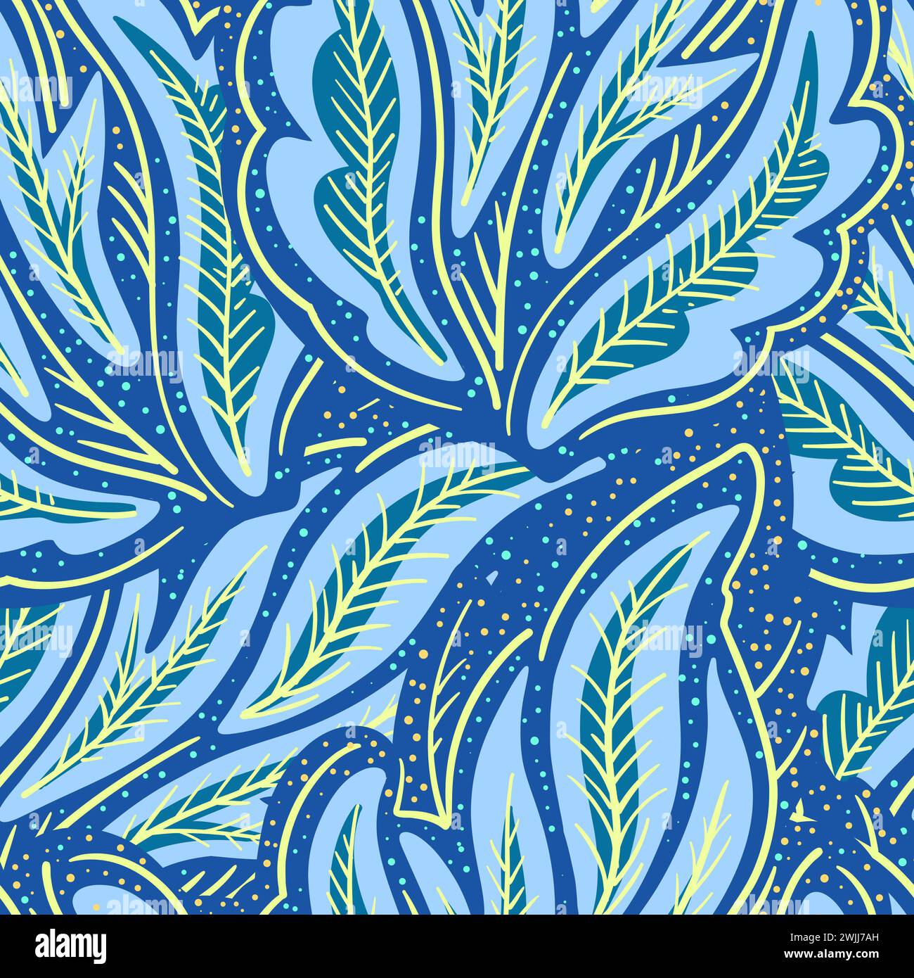 Motivo colorato senza cuciture con elementi astratti psichedelici e floreali caotici. Illustrazione vettoriale. Illustrazione Vettoriale