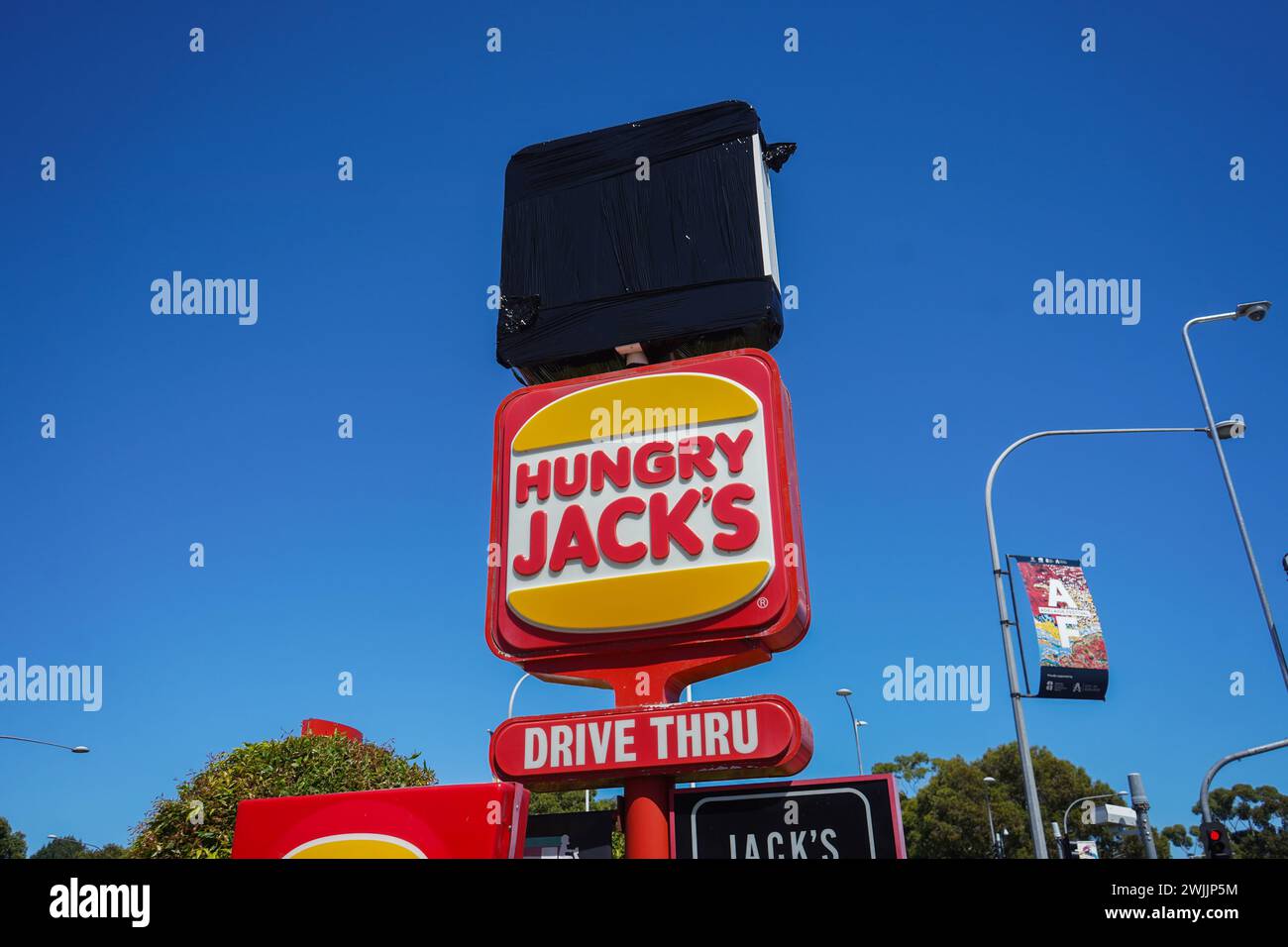 Franchigia di fast food australiana, Hungry Jack's Drive Thru, Adelaide, Australia Foto Stock
