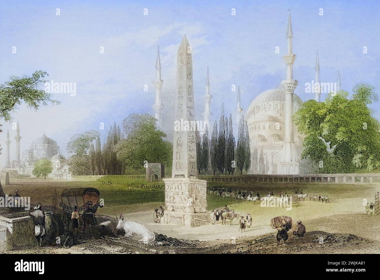 DAS Atmeidan oder Hippodrom, Konstantinopel, Historisch, digital restaurierte Reproduktion von einer Vorlage aus dem 19. Jahrhundert, data record non dichiarata Foto Stock