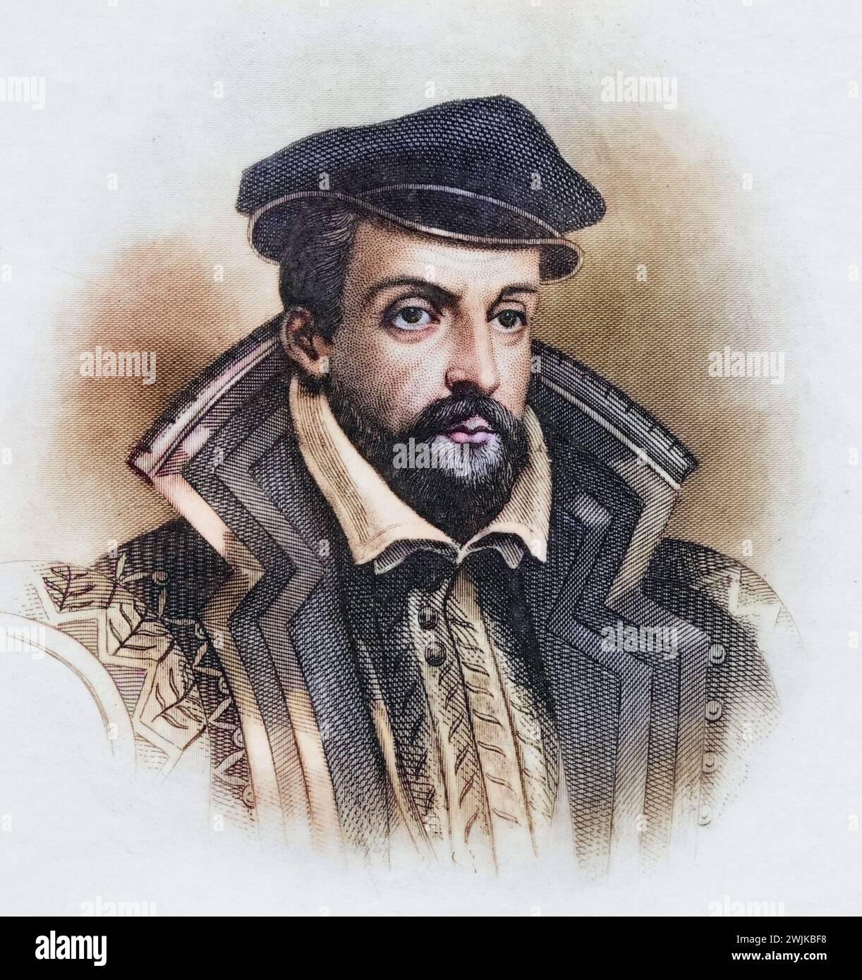 Gaspard de Coligny, 1519-1572. Admiral von Frankreich und protestantischer Führer, Historisch, digital restaurierte Reproduktion von einer Vorlage aus dem 19. Jahrhundert, data record non dichiarata Foto Stock